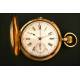 EXCLUSIVE 18K Solid Gold Pocket Watch with Chronograph and Chronograph. 3 covers. 1900