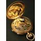 EXCLUSIVE 18K Solid Gold Pocket Watch with Chronograph and Chronograph. 3 covers. 1900