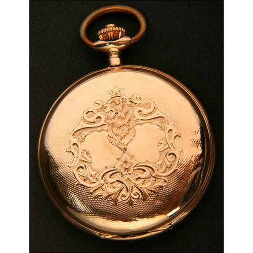 RARO Reloj de Bolsillo en Oro con Rosetón DOBLE. 1900