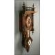 Wall Clock with Thermometer and Barometer. France, S. XIX. In Solid Wood and Working