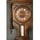 Wall Clock with Thermometer and Barometer. France, S. XIX. In Solid Wood and Working