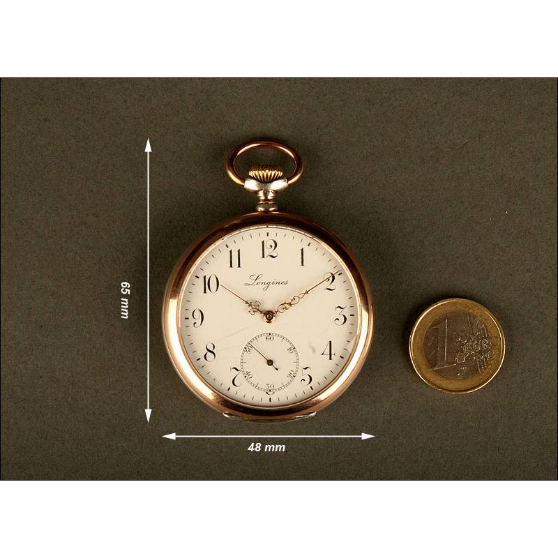 Elegant Longines Solid Silver Pocket Watch Ca. 1910. Works Perfectly