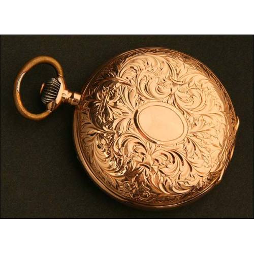 Saboneta Pocket Watch, Swiss, Solid Gold, Circa 1900