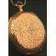 Saboneta Pocket Watch, Swiss, Solid Gold, Circa 1900