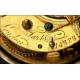 Lepine Verge Fusee Pocket Watch, Double Silver Case Circa 1785