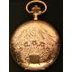 Beautiful Modernist Style and Period Pocket Watch in Solid Gold. 1893-1910