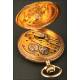 Beautiful Modernist Style and Period Pocket Watch in Solid Gold. 1893-1910