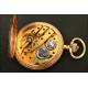 Beautiful Modernist Style and Period Pocket Watch in Solid Gold. 1893-1910