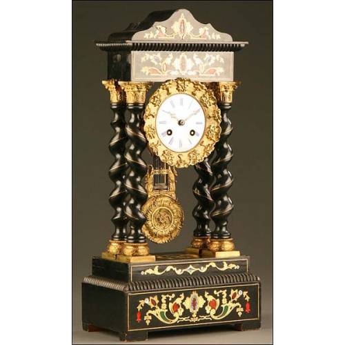 Portico Mantel Clock with chime, France, 1855.