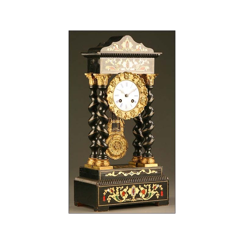 Portico Mantel Clock with chime, France, 1855.