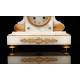 Elegant Antique Mantel Clock with Alabaster Case. France, 19th Century