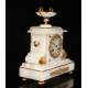 Elegant Antique Mantel Clock with Alabaster Case. France, 19th Century