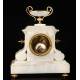 Elegant Antique Mantel Clock with Alabaster Case. France, 19th Century