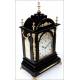 Spectacular Ebony and Bronze Bracket Clock with Triple Sounder. England, XIX Century