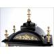 Spectacular Ebony and Bronze Bracket Clock with Triple Sounder. England, XIX Century