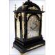 Spectacular Ebony and Bronze Bracket Clock with Triple Sounder. England, XIX Century