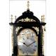 Spectacular Ebony and Bronze Bracket Clock with Triple Sounder. England, XIX Century