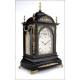 Spectacular Ebony and Bronze Bracket Clock with Triple Sounder. England, XIX Century