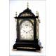 Spectacular Ebony and Bronze Bracket Clock with Triple Sounder. England, XIX Century