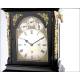 Spectacular Ebony and Bronze Bracket Clock with Triple Sounder. England, XIX Century