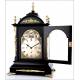 Spectacular Ebony and Bronze Bracket Clock with Triple Sounder. England, XIX Century