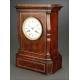 Elegant Clock Set with Wood and Brass Candlesticks. France, 1900s