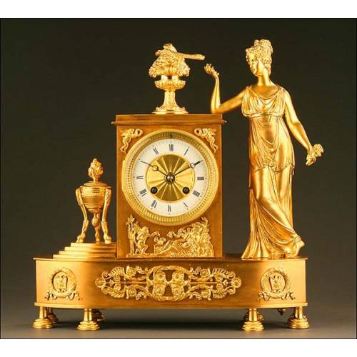 Mantel Clock, Gilt Bronze, France, Circa 1875.