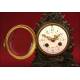 Small Decorative French Mantel Clock, 1900 with Case Signed by Geo Maxim.