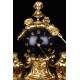 Gilded Bronze Clock and Candelabra Set. France, XIX Century