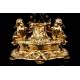 Gilded Bronze Clock and Candelabra Set. France, XIX Century