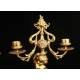 Gilded Bronze Clock and Candelabra Set. France, XIX Century