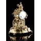 Magnificent Bronze Pendulum Mantel Clock France, 19th Century.