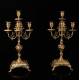 Espectacular Conjunto de Reloj con Candelabros en Bronce dorado. Francia, Siglo XIX