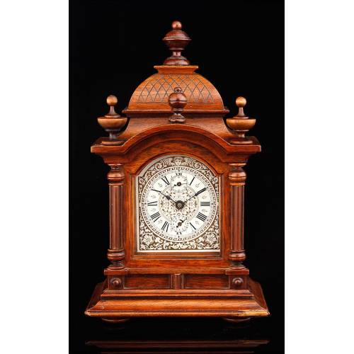 Museum. Junghans Mantel Alarm Clock in Fine Condition. Germany 1900