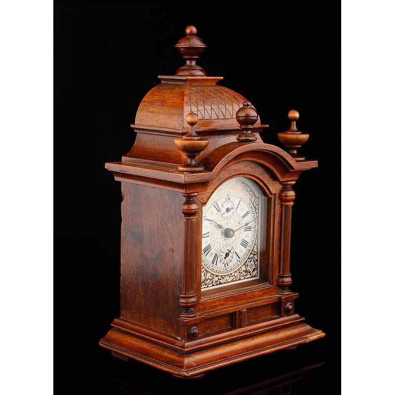 Museum. Junghans Mantel Alarm Clock in Fine Condition. Germany 1900