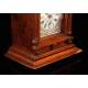 Museum. Junghans Mantel Alarm Clock in Fine Condition. Germany, 1900