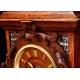 Magnificent Hand Carved Mantel Clock with Boulle Decoration. France, Circa 1890