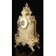 Antique Mantel Clock and Candlestick Set. France, 1900