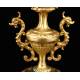 Antique Mantel Clock and Candlestick Set. France, 1900