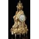 Aristocratic Antique Mantel Clock and Candelabra Pair Set. France, 19th Century