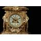 Elegant Bronze Mantel Clock. France, XIX Century. Working