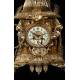 Elegant Bronze Mantel Clock. France, XIX Century. Working