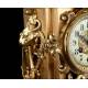 Elegant Bronze Mantel Clock. France, XIX Century. Working