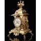 Elegant Bronze Mantel Clock. France, XIX Century. Working