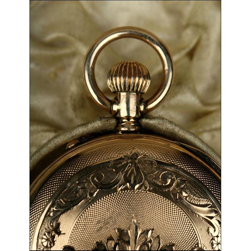 Lady s Pocket Watch in 14 Karat Gold and Diamonds. Germany S. XIX. Original Case