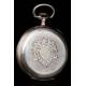 Elegant Omega Solid Silver and Contrasted Silver Pocket Watch. Switzerland, Circa 1920