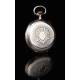 Elegant Omega Solid Silver and Contrasted Silver Pocket Watch. Switzerland, Circa 1920