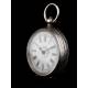 Swiss pocket watch in solid silver. Hand Enameled Dial. Circa 1870, Working