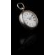 Swiss pocket watch in solid silver. Hand Enameled Dial. Circa 1870, Working