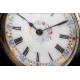 Swiss pocket watch in solid silver. Hand Enameled Dial. Circa 1870, Working